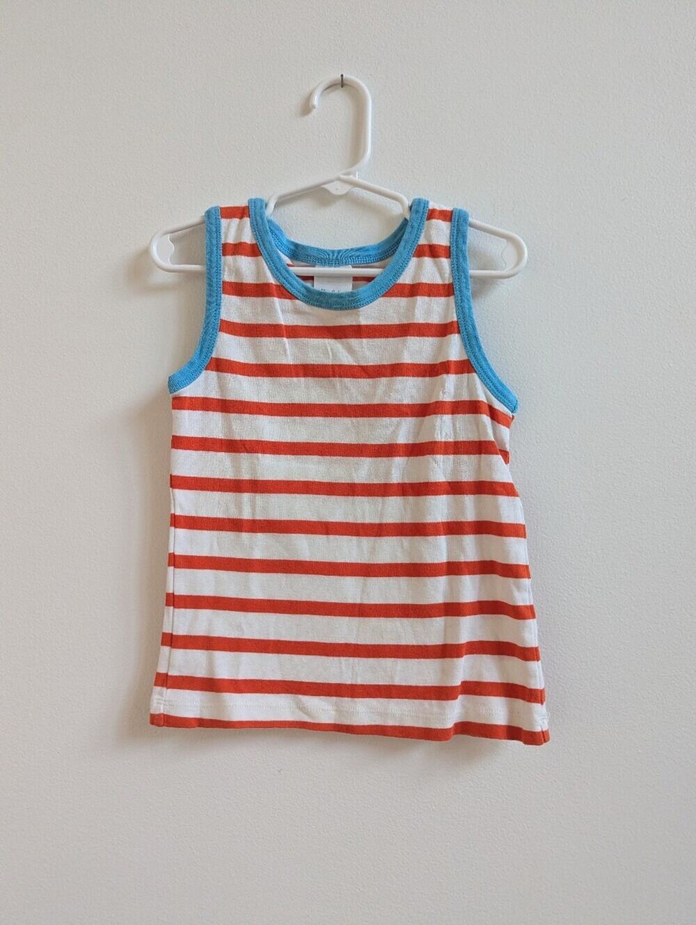 Mini Boden Tank Top Boys 5-6y Red Stripe Summer Childhood